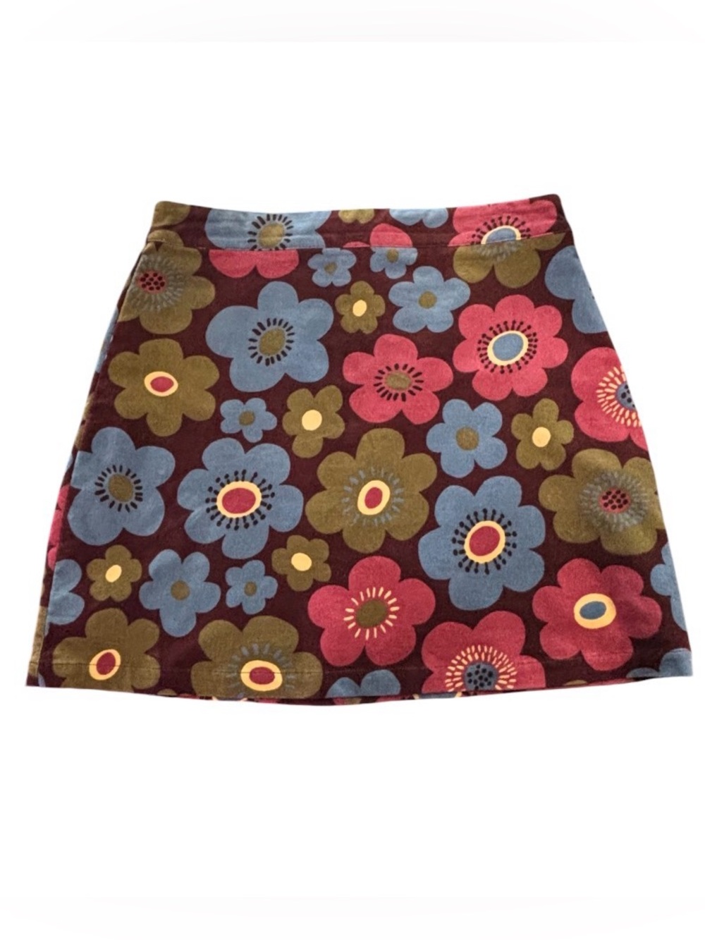 ModCloth x Princess Highway Blooms Abound Floral Corduroy Mini Skirt Sz 16